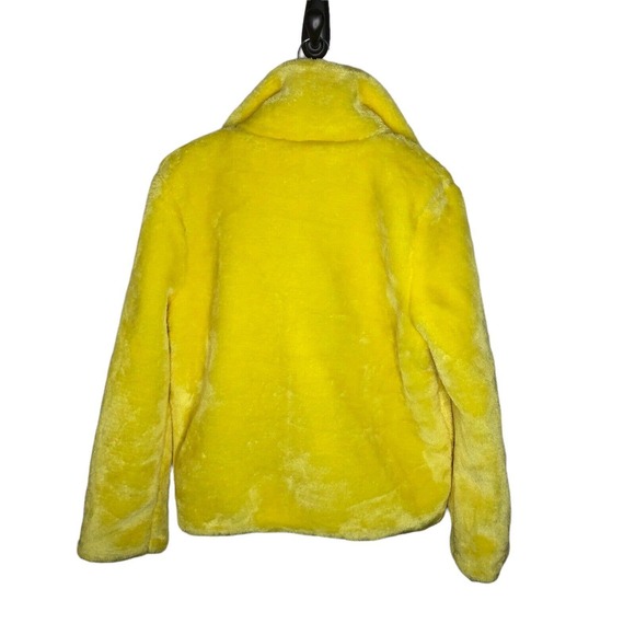 NWT Juicy Couture Black Label Womens Faux Fur Moto Jacket Size Small Yellow - Picture 6 of 12